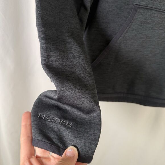 Under Armour Hoodie Women's Large Black Heathered Pink Camo Embroidered Pullover - Picture 4 of 11